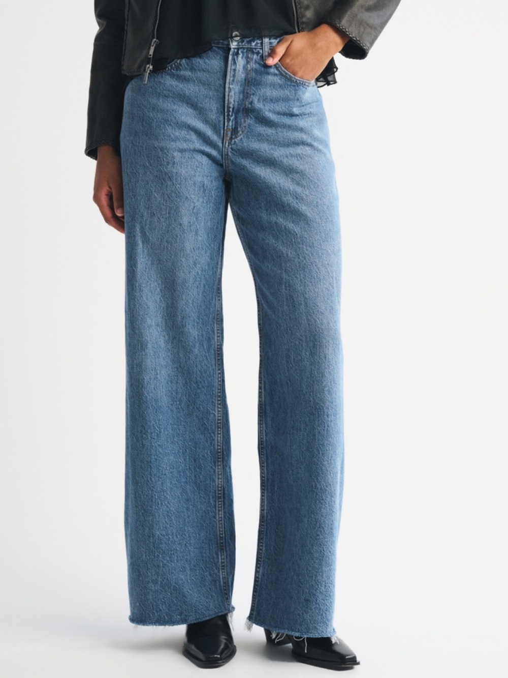 abercrombie and fitch curve love high rise wide leg jean